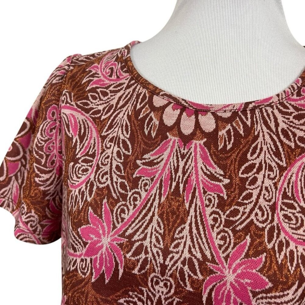 by Anthropologie Demeter Paisley Top size‎ M Medium Short Sleeve - Picture 3 of 9